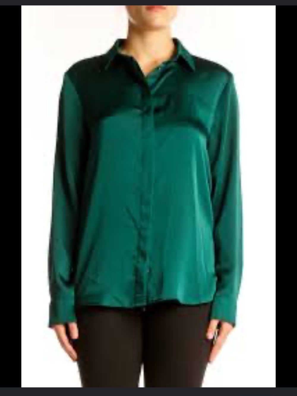 NWT J Crew emerald green silky button up Sz S